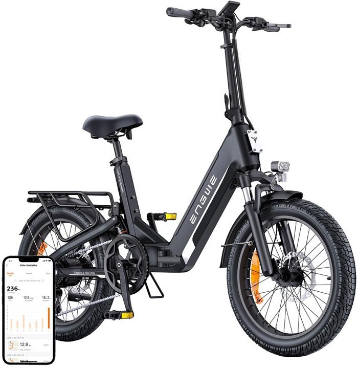 Bicicleta Elétrica L20 3.0 BOOST 250W 20 (Preto) - ENGWE