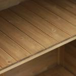 Armário de Armazenamento de Madeira para Jardim com 2 Prateleiras Interiores 2 Portas e Teto Inclinado para Exterior Terraço 87x46,5x96,5cm Natural