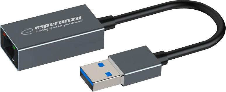Placa de Rede Externa (RJ45) GIGABIT USB 3.0 (18cm) - ESPERANZA