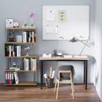 Secretária Moderna Mesa de Estudo com Estrutura de Aço e Pés Ajustáveis Mesa de Computador 120x60x76 cm Madeira e Preto