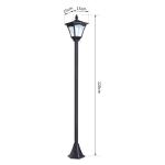 Candeeiro Solar de Jardim com Proteção IP44 Luzes LED para Exterior Pátio Varanda 15x15x120 cm Preto