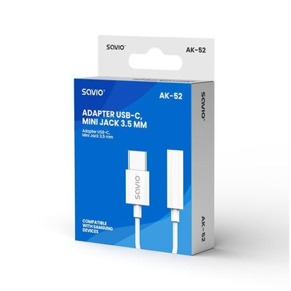USB(C) ADAPTER - MINI JACK 3.5 MM SAVIO AK-52