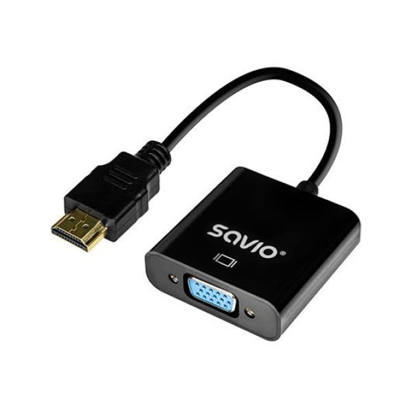 HDMI (M) - VGA (H) ADAPTER BLACK SAVIO AK-75