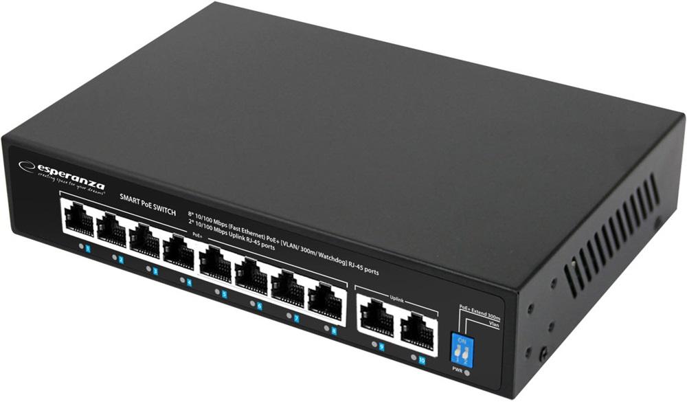 Switch PoE 100/1000Mbps (10 Portas) - ESPERANZA