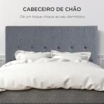 Cabeceira de Cama 160cm Cabeceira de Cama Estofada em Linho e Acolchoada 2 Formas de Uso 160x7x120 cm Cinza