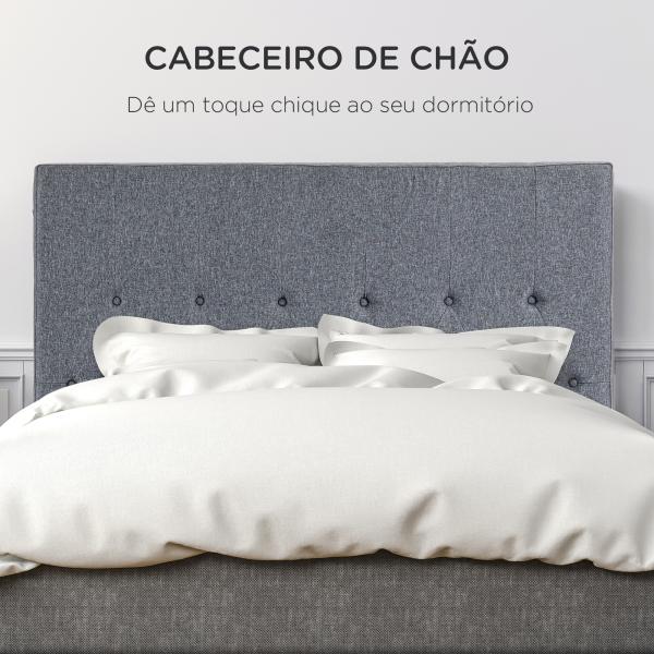 Cabeceira de Cama 160cm Cabeceira de Cama Estofada em Linho e Acolchoada 2 Formas de Uso 160x7x120 cm Cinza
