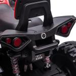 Quadriciclo Elétrico 12V para Crianças de 3 - 5 Anos com Farol Música Pneus de Suspensão Botões Avance e Retrocesso Veículo Elétrico a Bateria 100x65x73cm Vermelho