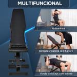 Banco de Musculação Dobrável com Extensão de Perna e Banda de Resistência 130x34x48 - 109 cm Preto