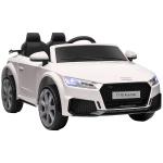 Carro Elétrico Audi TT para Crianças acima de 3 Anos com Controlo Remoto Música e Luzes Bateria 12V 102x60x44 cm Branco