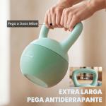 Kettlebell de 8 kg Pesa Russa Preenchida de Areia Metálica e Alça Antiderrapante para Treino em Casa Ginásio 19x19x28 cm Verde