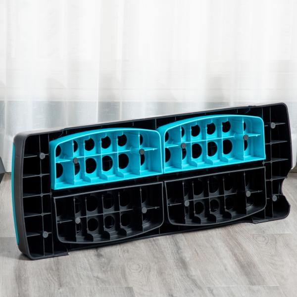 Plataforma Step Fitness com Altura Ajustável de 10/15/20 cm Plataforma de Exercício 78x28x20 cm Azul e Preto