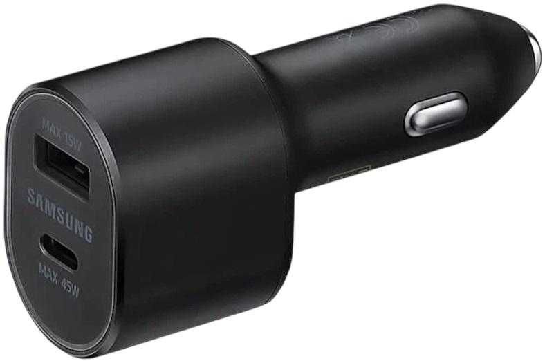 Carregador Isqueiro Duplo (USB - A + USB - C) Super Fast 45W+15W c/ Cabo USB - C (Preto) - SAMSUNG
