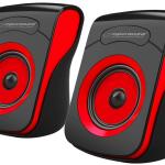 Colunas 2.0 Stéreo USB (Preto/Vermelho) - ESPERANZA