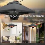 Aquecedor de Teto com Controlo Remoto 1000/2000W 43x43x25 cm
