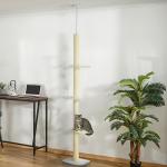 Árvore para Gatos do Chão ao Teto com Altura Ajustável 3 Plataformas Poste de Sisal e Bola para Brincar 47x34x220 - 260cm Creme