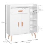 Aparador multiuso para cozinha sala de jantar 80x29,5x96cm Branco
