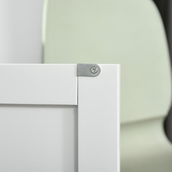 Carrinho de Cozinha com Rodas 2 Gavetas 3 Portas Prateleiras Ajustáveis e Barra para Sala de Jantar 121x46x91 cm Branco