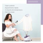 Ferro de Engomar a Vapor com Depósito de 1,8L e Temperatura Ajustável em 11 Níveis 21,5x30x150 cm Branco e Roxo