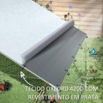 Galinheiro para Exterior 3x6 m Galinheiro de Aço Galvanizado com Comedouro Suspenso Tipo Espeto Poleiro Anti - UV Prata