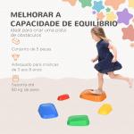 Jogo de Equilíbrio para Crianças de 3 - 8 Anos Conjunto de 5 Degraus para Treino de Equilíbrio 36x27,5x31 cm Multicor
