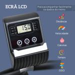 Bicicleta ergométrica reclinável com tela LCD e volante de 3 kg resistência magnética de 8 níveis assento ajustável 121,5 - 136x62,5x98 cm Cinza