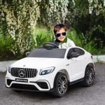 Carro Elétrico Infantil Mercedes AMG 12V com Controle Remoto Música Luzes Abertura da Porta Passeio para Crianças 3 - 5 Anos Branco 115x70x55 cm