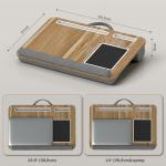 Suporte para Portátil com Amofada Ranhura para Tablet Almofada para Mouse Apoio para os Punhos Mesa para Portátil 55,5x37x9 cm Carvalho
