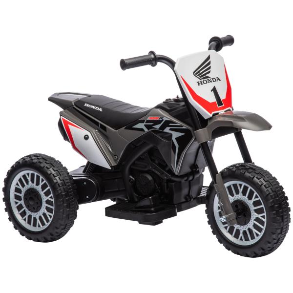 Mota Elétrica com Licença Honda CRF450RL Bateria 6V com Velocidade 3km/h Buzina e Som de Arranque 71x40,5x43,5 cm Cinza