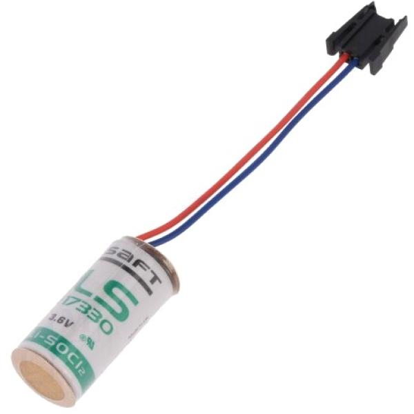 Pilha Litio Li - SOCl2 17335 2/3A 3,6V 2100mAh c/ Fios e Conector - SAFT