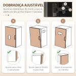 Armário de Cozinha com 3 Portas de Vidro Compartimento Aberto 2 Gavetas e Prateleiras Ajustáveis 100x40x180 cm Preto