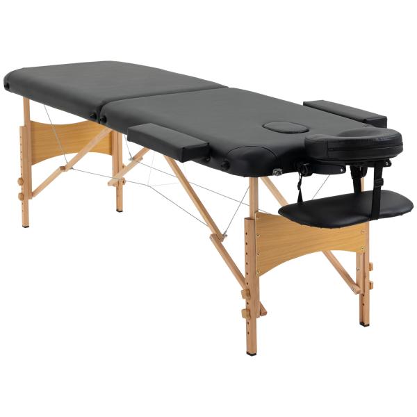 Marquesa de Massagem Dobrável Marquesa com Altura Ajustável 67 - 92cm Desenho Ergonómico Fácil de Transportar 210x81x67 - 92 cm Preto