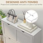 Sapateira Moderna com 2 Gavetas Rebatíveis e Prateleias Ajustáveis para 16 Pares de Sapatos Sapateira Compacta 81,5x25x83 cm Branco