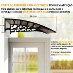 Marquise para Portas e Janelas 103x96,5 cm Marquise com Proteção para Sol e Chuva com Painéis de Policarbonato Preto e Marrom
