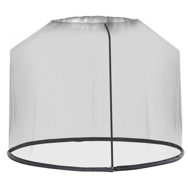 Rede Mosquiteira para Chapéus de Sol de Jardim Ø3m Cobertura de Rede de Chapéu de Sol com Zíper e Tubo Enchido com Água para Terraço Balcão Exterior Preto