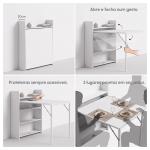 Mesa Dobrável de Jantar Mesa de Cozinha com Folha Abatível 4 Compartimentos Até 3 Pessoas 78,5x91x93 cm Branco