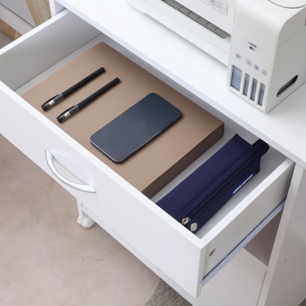 Armário para Impressora com Rodas e Gaveta 60x39x80cm Branco