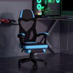 Cadeira de Escritório Ajustável em Altura Cadeira para Secretária Giratória de 360° Reclinável até 135° 58x72x108 - 118 cm Azul