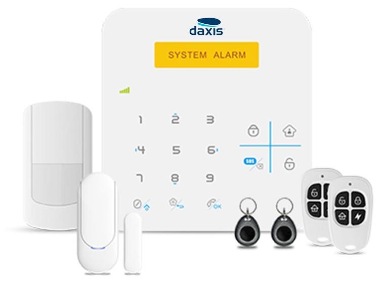 Kit Alarme s/ Fios GSM Anti - Intrusão (Branco) - DAXIS