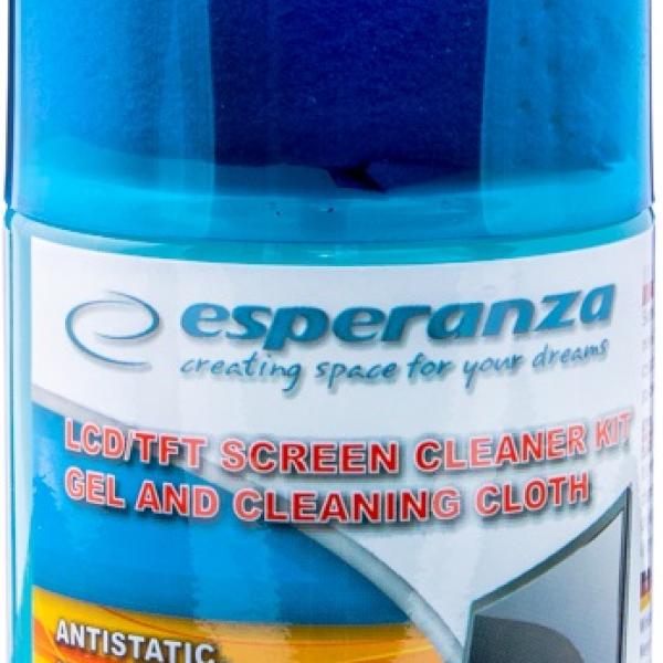 Kit de Limpeza p/ Ecrãs LCD/TFT/Plasma (Spray + Pano de Microfibras) - ESPERANZA