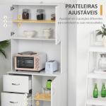 Armário de Armazenamento de Cozinha Armário Alto com 3 Gavetas 3 Portas e Prateleiras Interiores Ajustáveis móvel Auxiliar para Sala de Jantar Sala de Estar 80x39,5x183,5cm Branco