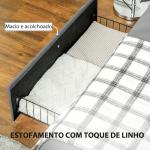 Cama de Casal 140x190 cm Estrado com 3 Gavetas e Estrutura Metálica Suporta 363 kg Cinzento
