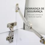 Baú de Armazenamento, Banco de Armazenamento com Dobradiça de Segurança, Estilo Moderno, para Entrada, Quarto, Sala de Estar, 100x40x40 cm, Branco