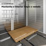 Abrigo de Jardim 4,4 m² 240x206x198 cm Abrigo de Jardim com Porta de Correr e Fechadura Cinza Escuro