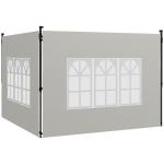 Conjunto de 2 Paredes Laterais para Tendas de 3x3m e 3x6m Paredes Laterais com Janelas Transparentes 293x193cm Branco