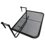 Mesa Suspensa para Varanda com Braço Regulável e Altura Ajustável em 3 Posições Estrutura de Metal 60x56,5x45 cm Preto