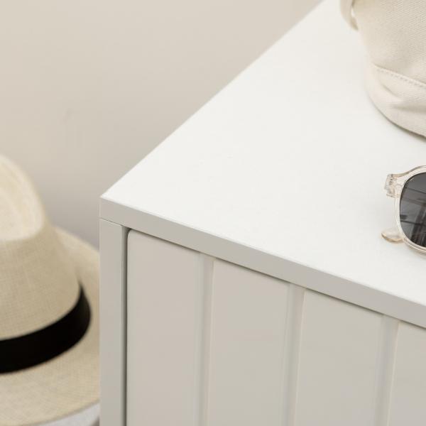 Banco Sapateira com Compartimento Aberto e Almofada Acolchoada para 4 Pares de Sapatos 80x33x49cm Branco