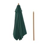Chapéu de Sol Ø250x230cm Chapéu de Sol com Mastro de Madeira com 6 Hastes Sistema de Polia com Fixação para Jardim Pátio Terraço Verde