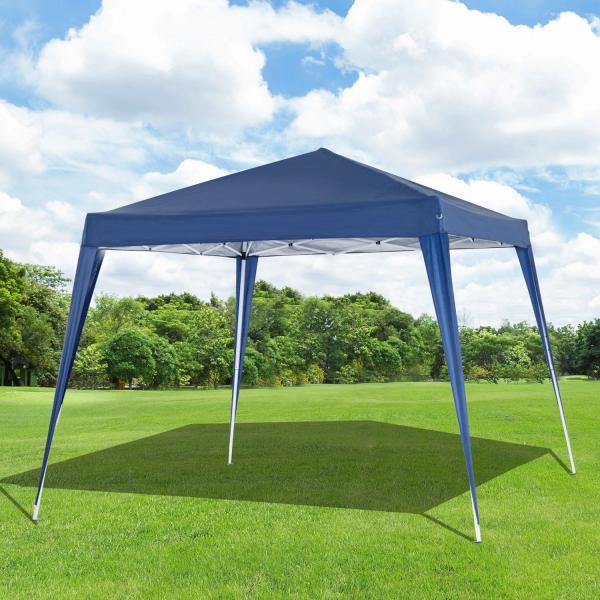 Tenda Dobrável Tenda com Desenho Pop Up para Jardim Campismo Festas Eventos Aço e Oxford 297x297x250 cm Azul