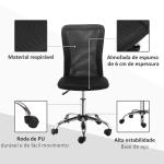 Cadeira de Escritório de Malha Giratória sem Apoio para os Braços com Altura Ajustável Carga 43x58x90 - 100 cm Preto