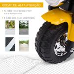 Motocicleta Elétrica Infantil com 3 Rodas Triciclo a Bateria 6V para Crianças de 18 - 36 Meses com Farol Buzina 72x57x56cm Amarelo